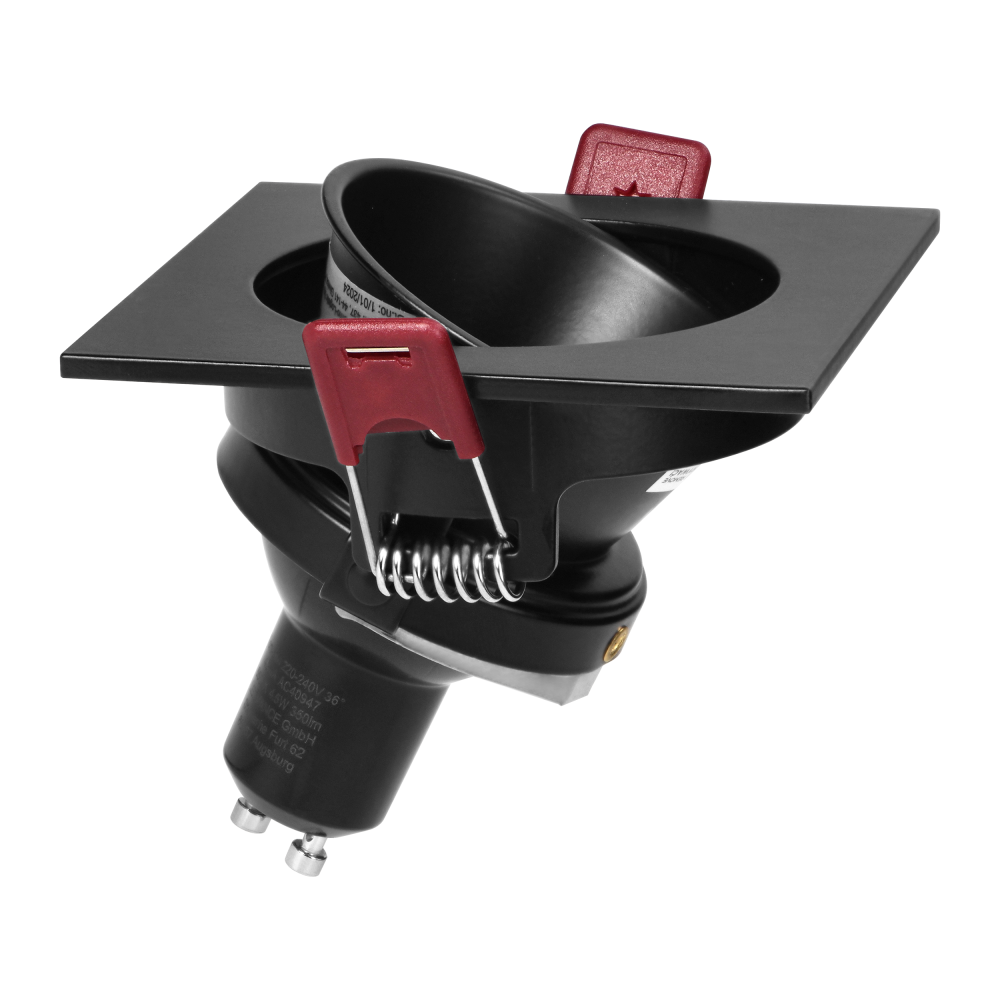 FONDI SC decorative frame for spotlight, MR16/GU10 max. 50W, square, fixed, aluminium, black